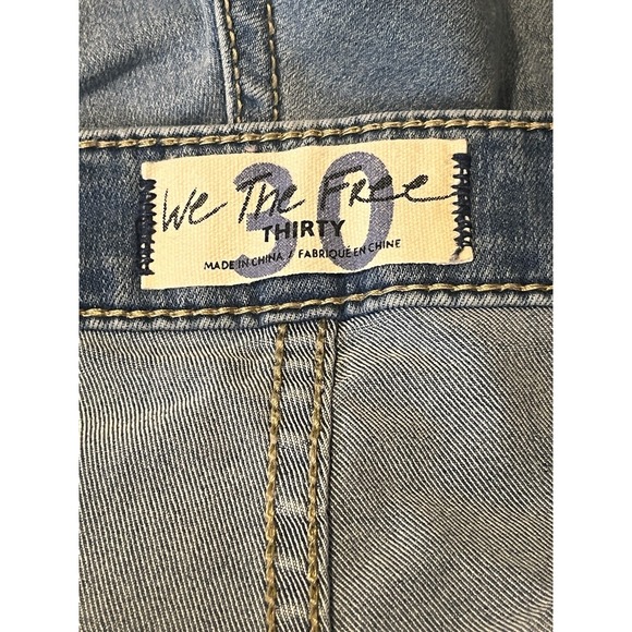 Free People We The Free Flare Jeans Sz 30 Light Wash Raw Hem High Rise Boho - Picture 7 of 13